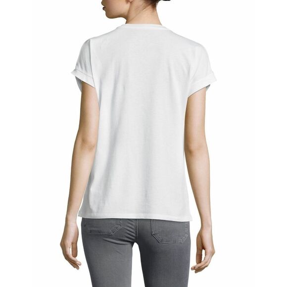 New! MICHAEL KORS Women's MK Circle Logo Cold-Shoulder Top Blouse Color White - Picture 6 of 7